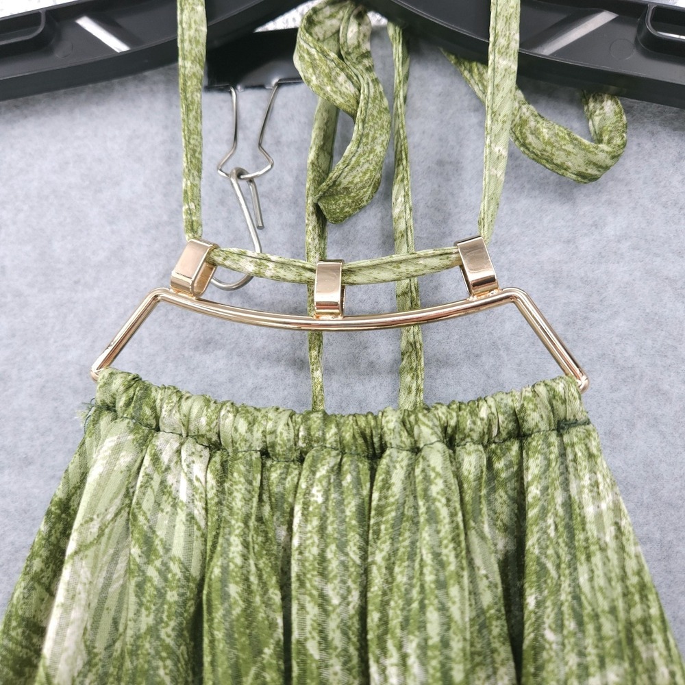 R & M Richards Printed Sleeveless Maxi Olive Keyhole Dress Womens Size L NWT - Picture 3 of 10